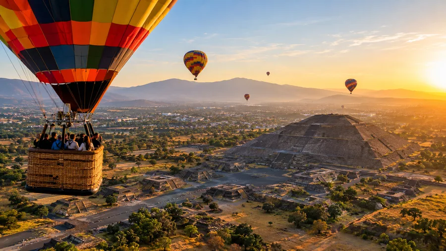 Hot Air Balloon Flight Over Teotihuacan Pyramids: Aerial Views and Guide